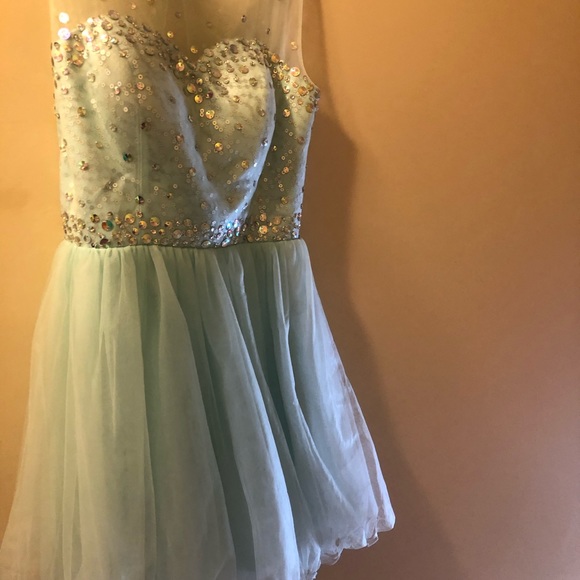 Teal Short Prom Dress - Picture 8 of 8